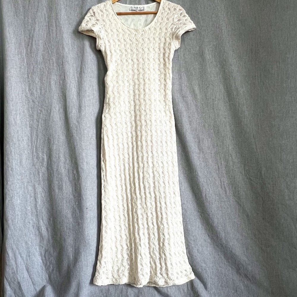 Christy Lyn Women Cap Sleeve Petal Crochet Lined Maxi S Beach Wedding Guest Vaca